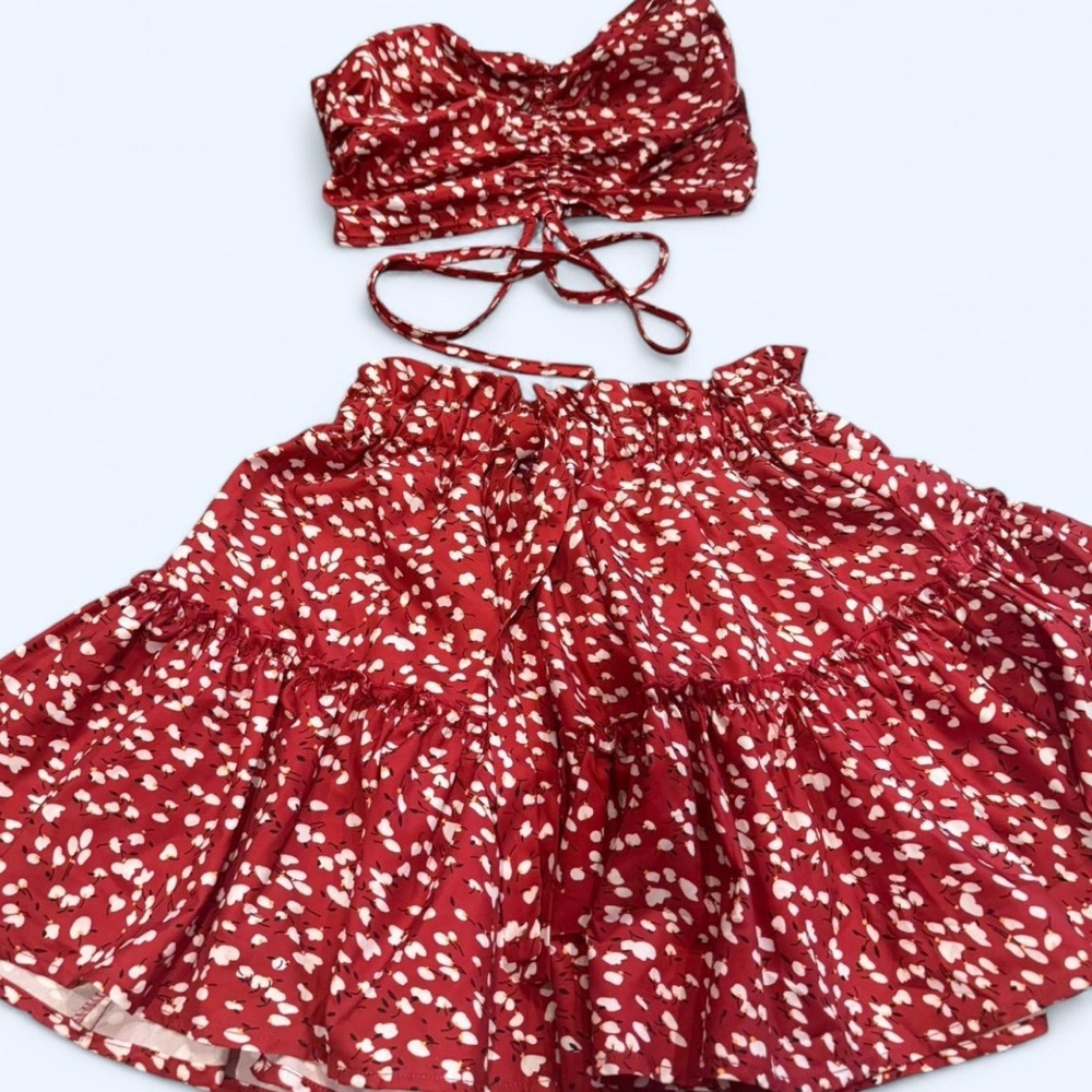 Red and White Two Piece